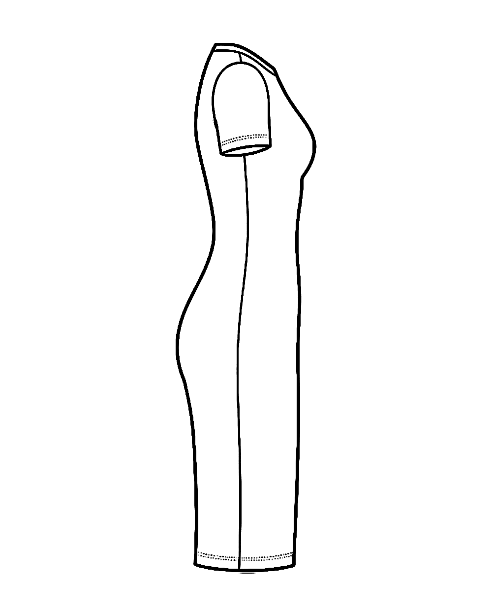 Los Angeles Apparel - 14/1 Rib Spaghetti V-Neck Dress