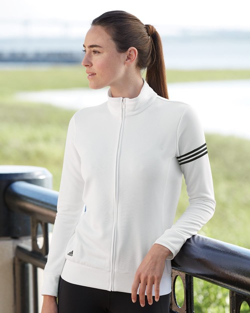 Custom Adidas - Golf Women's 3-Stripes Terry Full-Zip Jacket DTLA Print