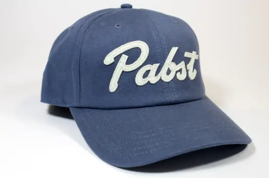 Custom patch hat with Pabst logo applique patch