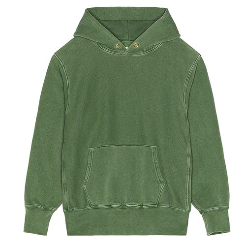 green custom dyed hoodie