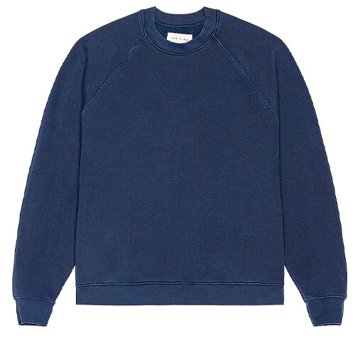 blue garment dyed crewneck