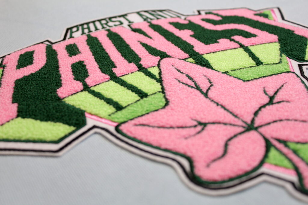pink chenille patch