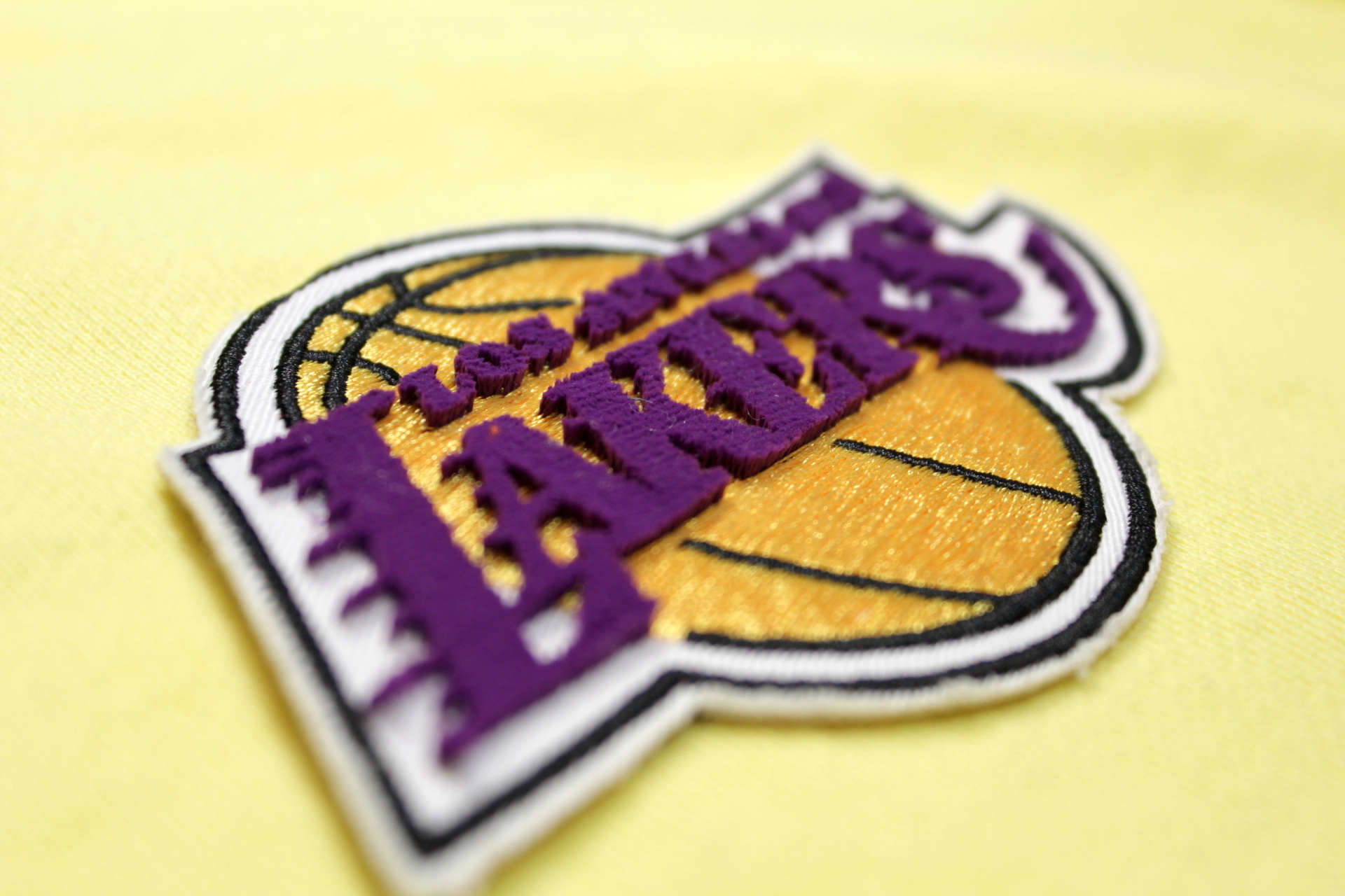 embroidered lakers purple and gold basketball patch