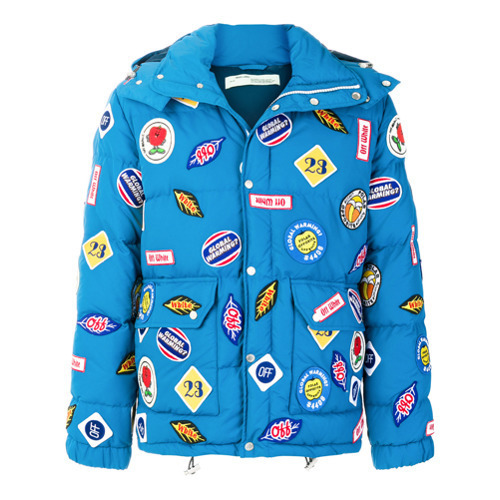 puffer jacket with patches