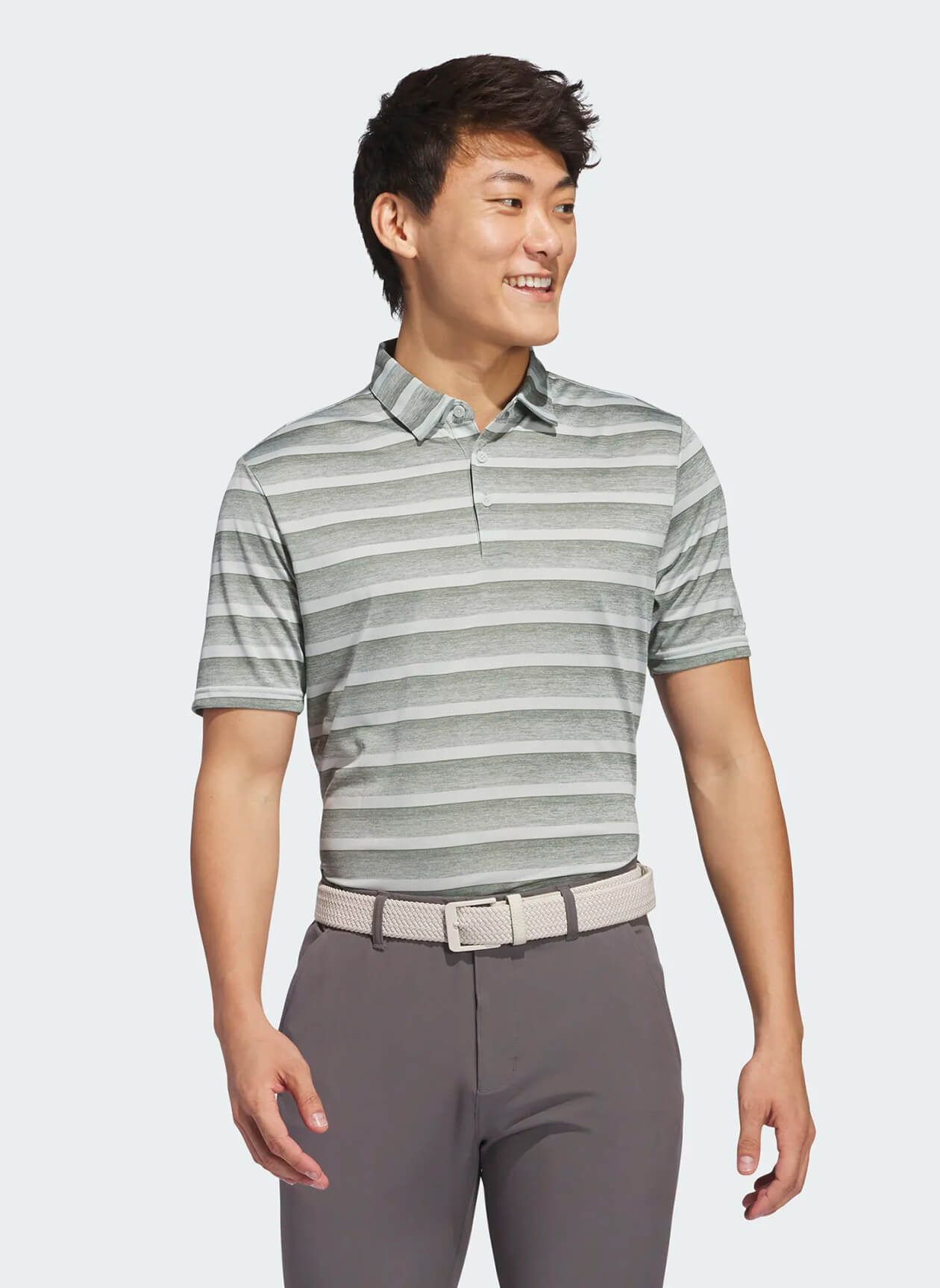 Adidas Golf Mens Two Color Stripe Polo