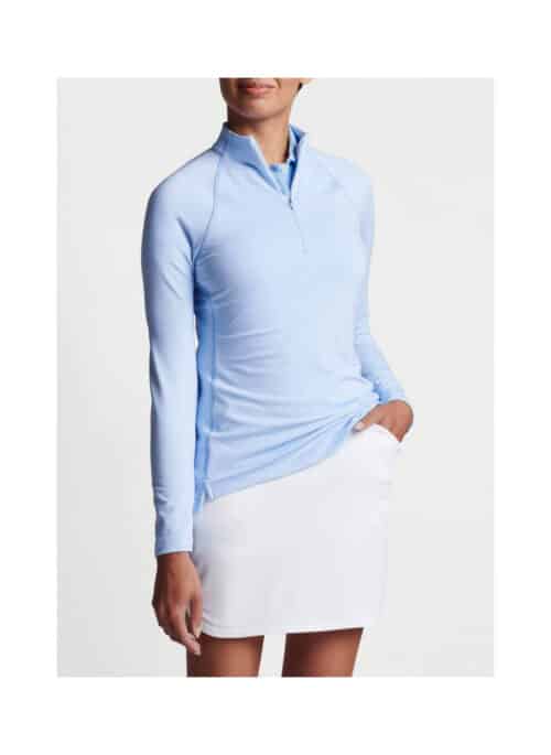 Peter Millar Womens Sugar Stripe Raglan Perth Quarter-Zip