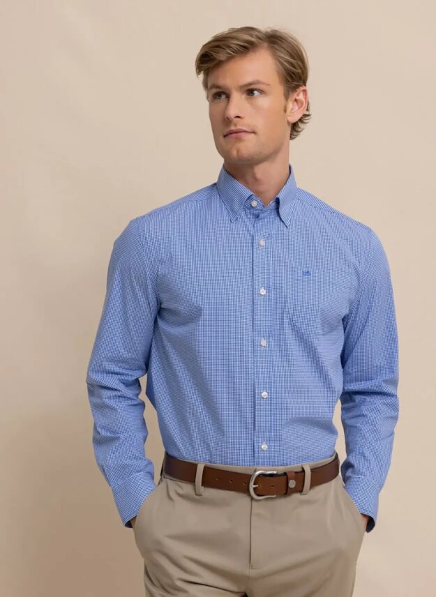 Southern Tide Mens Charleston Parkwood Microgingham Sportshirt