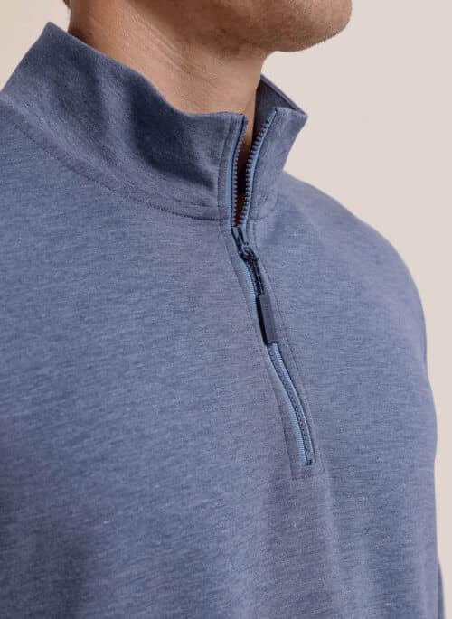 Southern Tide Mens Whyche Interlock Heather Quarter-Zip