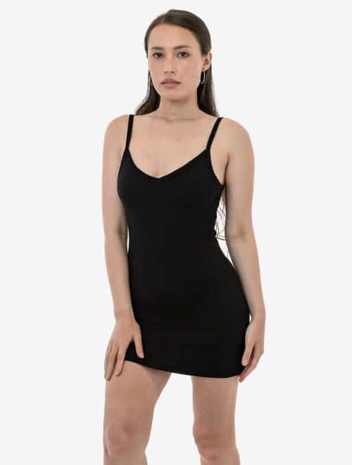 Los Angeles Apparel - 14/1 Rib Spaghetti V-Neck Dress
