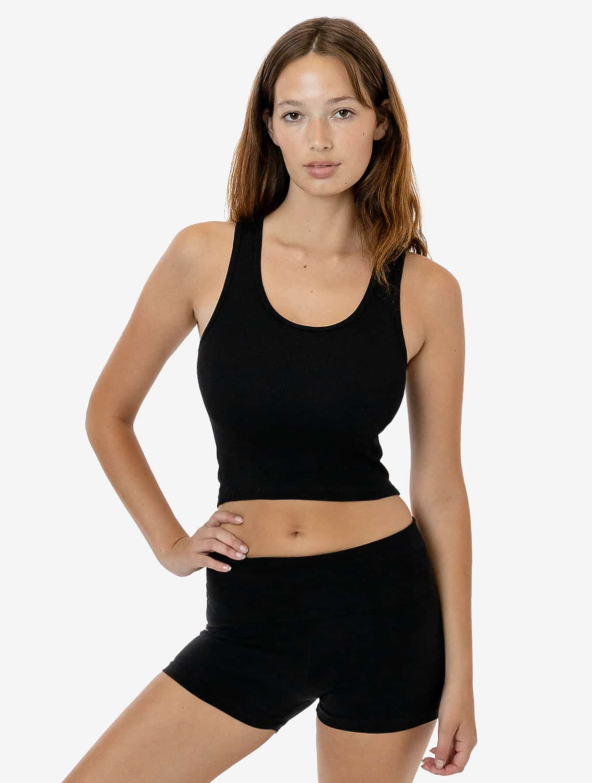 Los Angeles Apparel - Cotton Spandex 2x1 Rib Crop