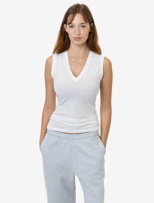 Los Angeles Apparel - Poly Cotton Sleeveless V-Neck