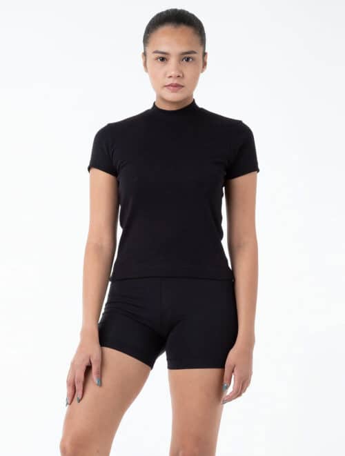 Los Angeles Apparel - BABY RIB MOCKNECK TEE