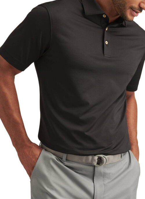 Peter Millar Mens Solid Performance Polo - Self Collar