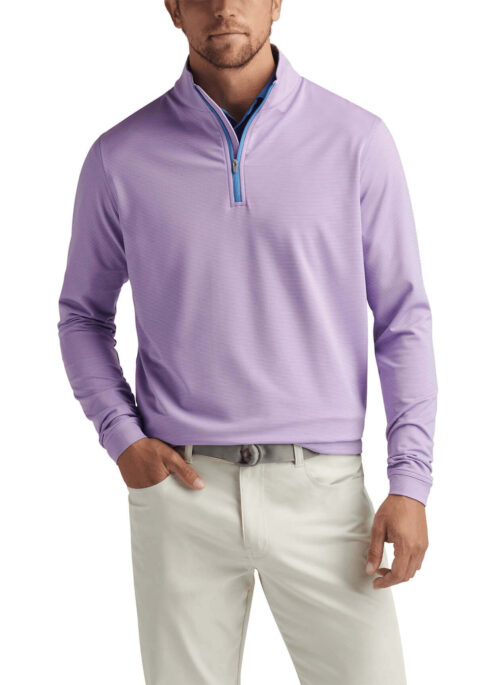 Peter Millar Mens Perth Sugar Stripe Performance Quarter-Zip