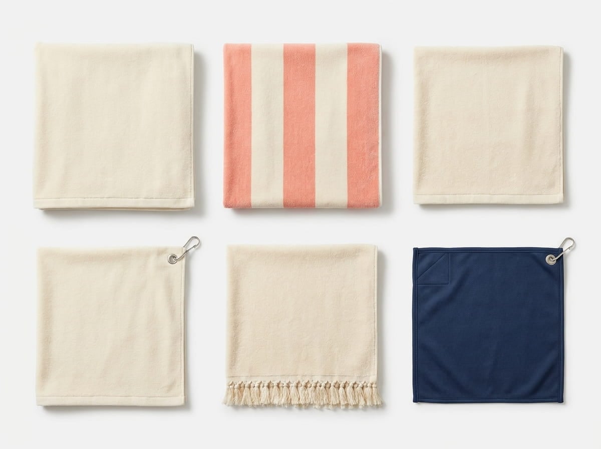 Carmel Towel Company range — signature towel silhouettes flat-lay