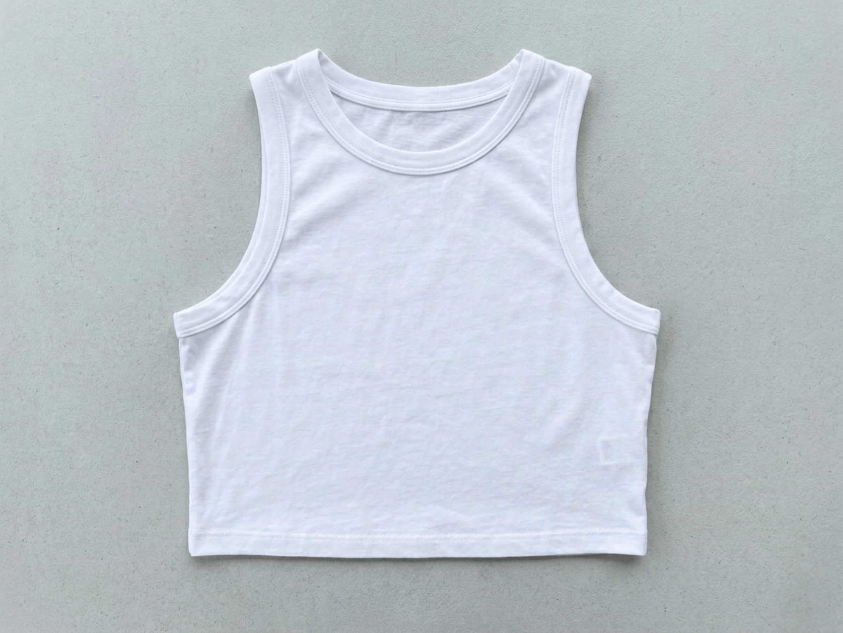 Crop top anatomy - neckline, shoulder straps, chest, cropped hem, silhouette