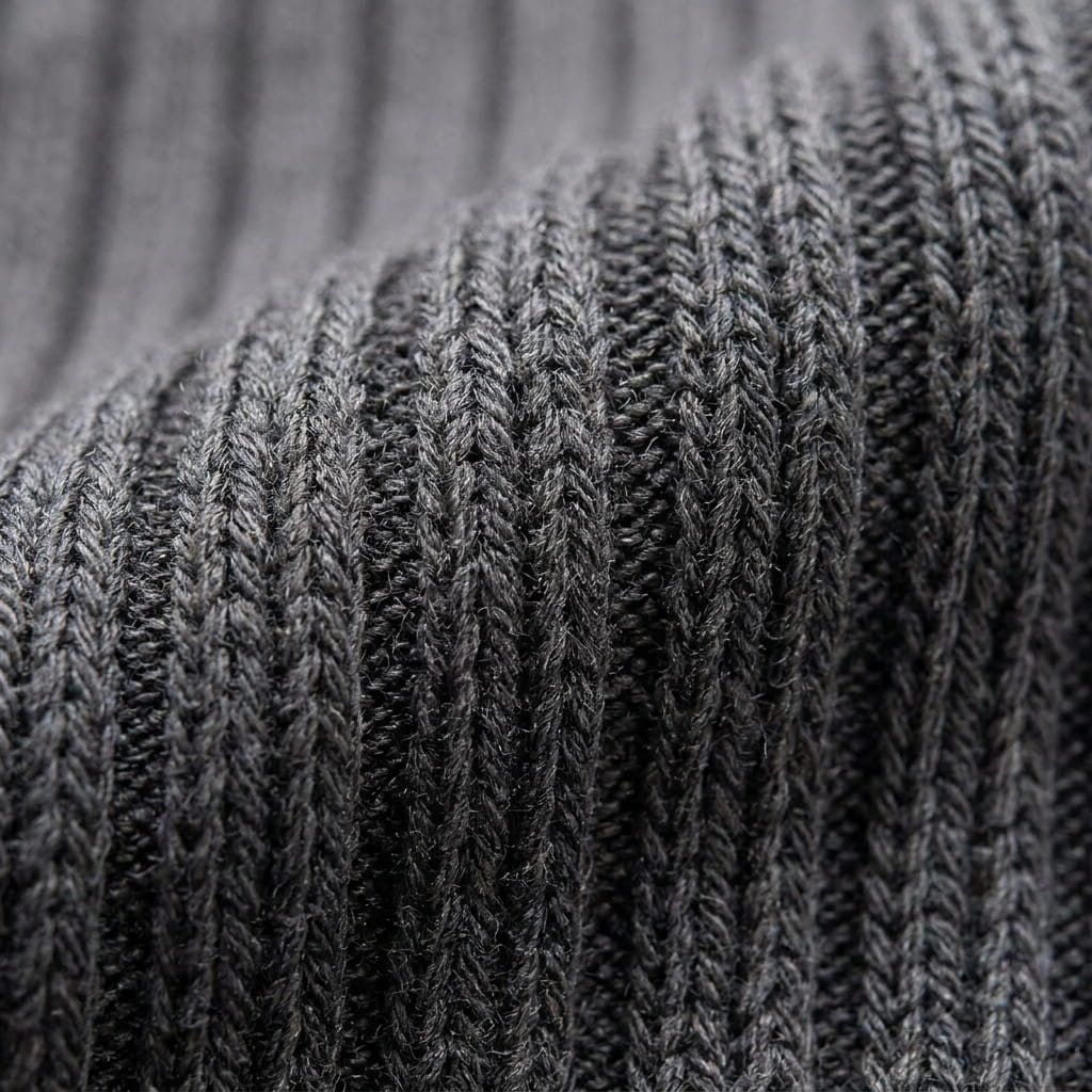 Heavyweight Spandex Rib material texture