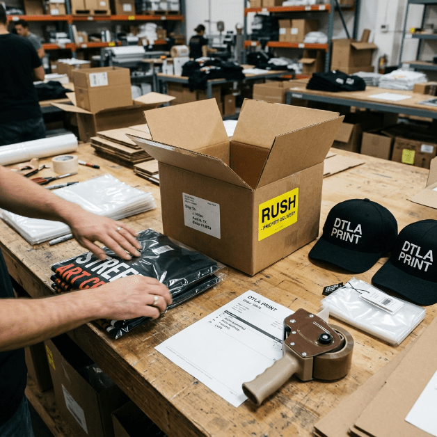 DTLA Print rush order packaging and shipping