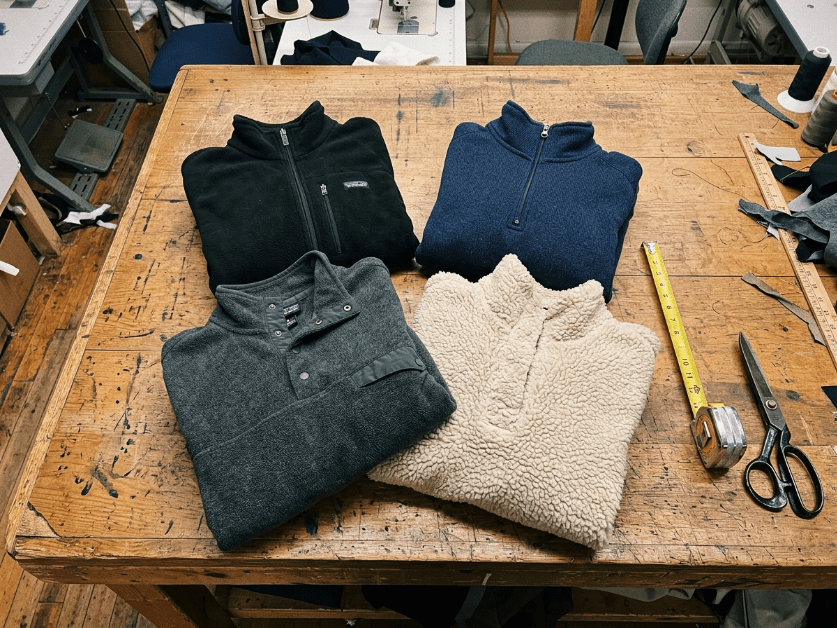 Collection of fleece jacket styles: full-zip, quarter-zip, pullover