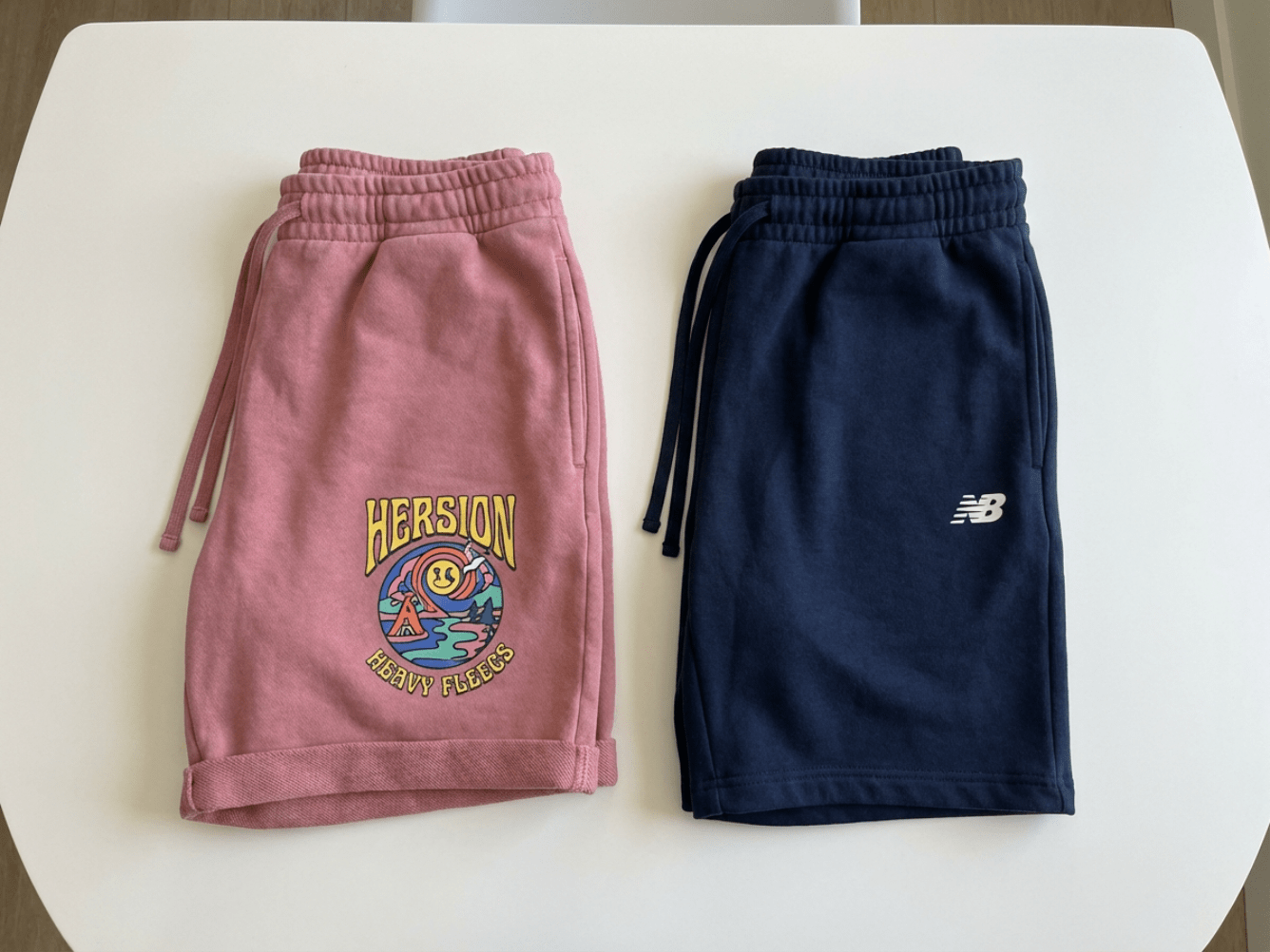 DTG printed and heat transfer jogger shorts