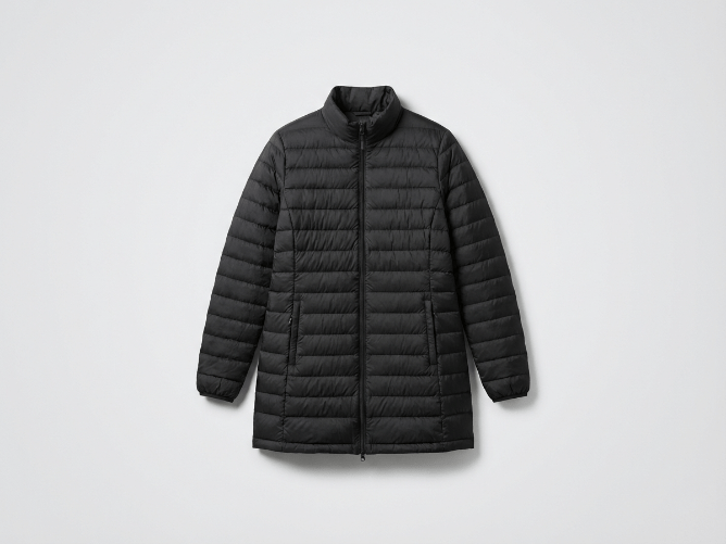 Parka anatomy - collar, left chest, quilting, pockets, length