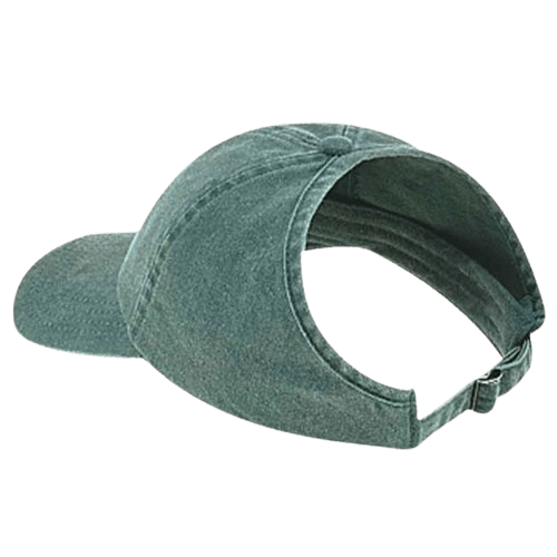 Ponytail hat anatomy - front panel, ponytail opening, brim, closure