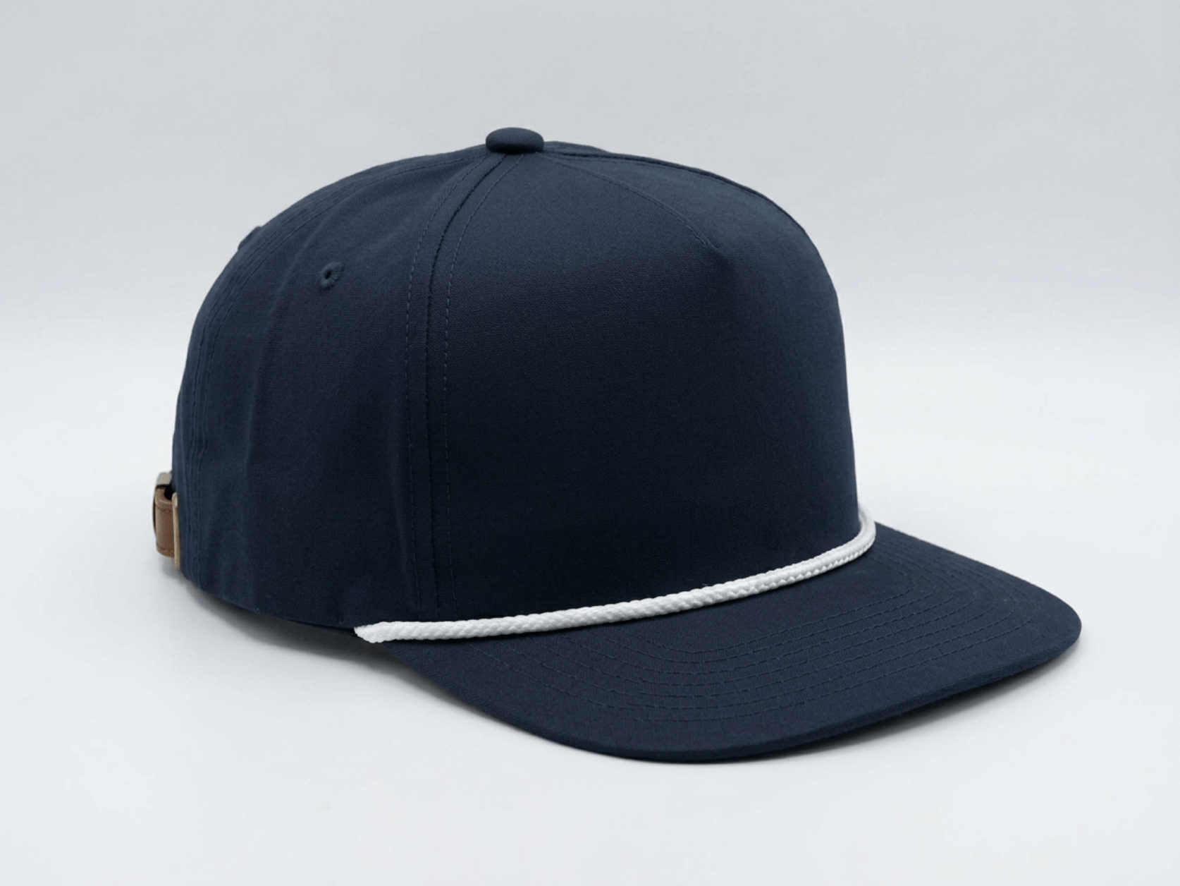 Rope hat anatomy - front panel, rope detail, crown, brim, closure