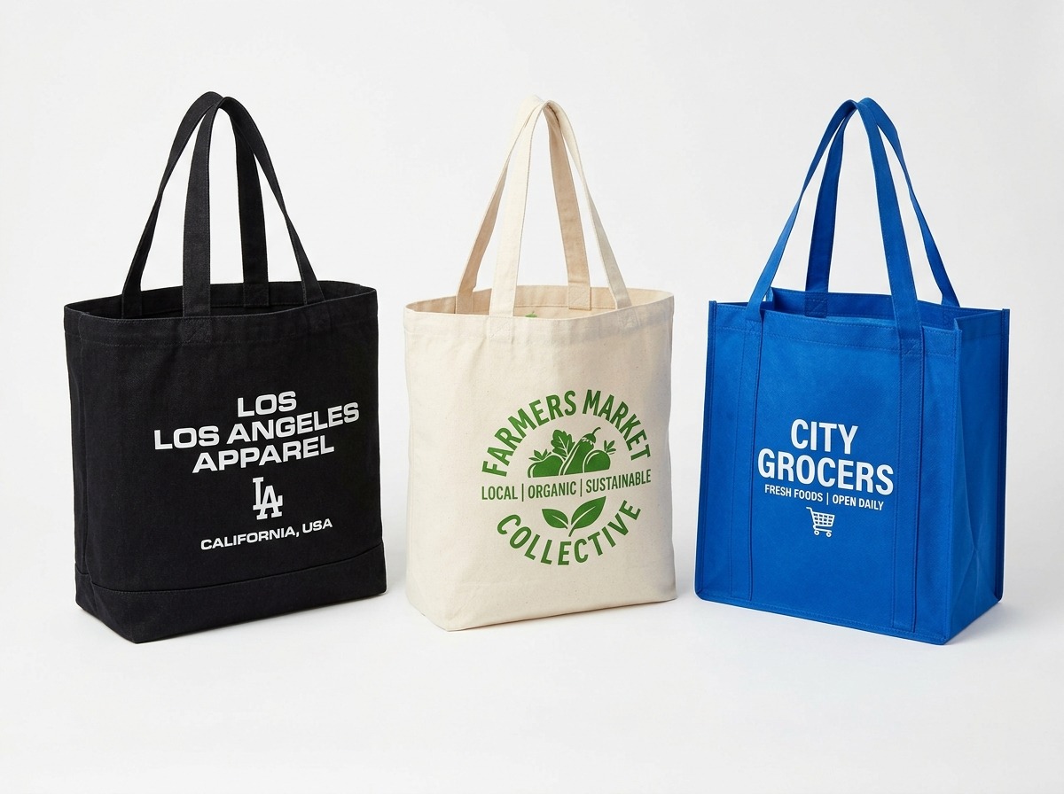 Collection of different shopping bag styles
