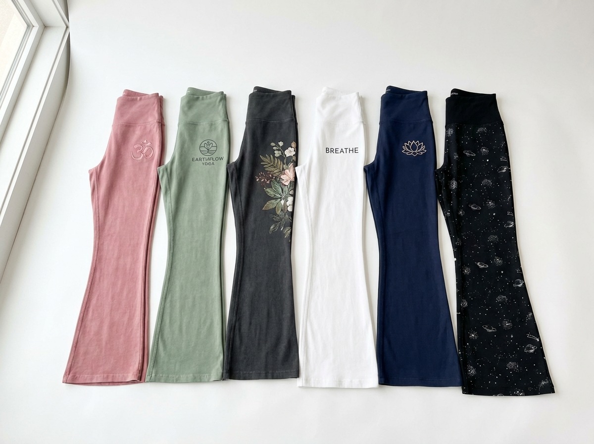 Collection of custom decorated yoga pants