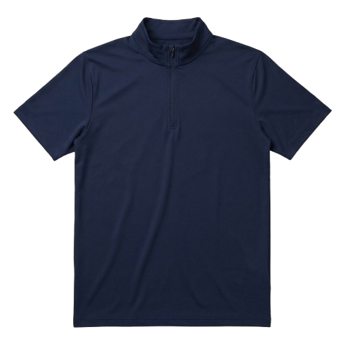 Quarter-zip polo decoration zones