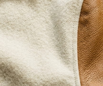 Melton-Wool Varsity Bomber material texture