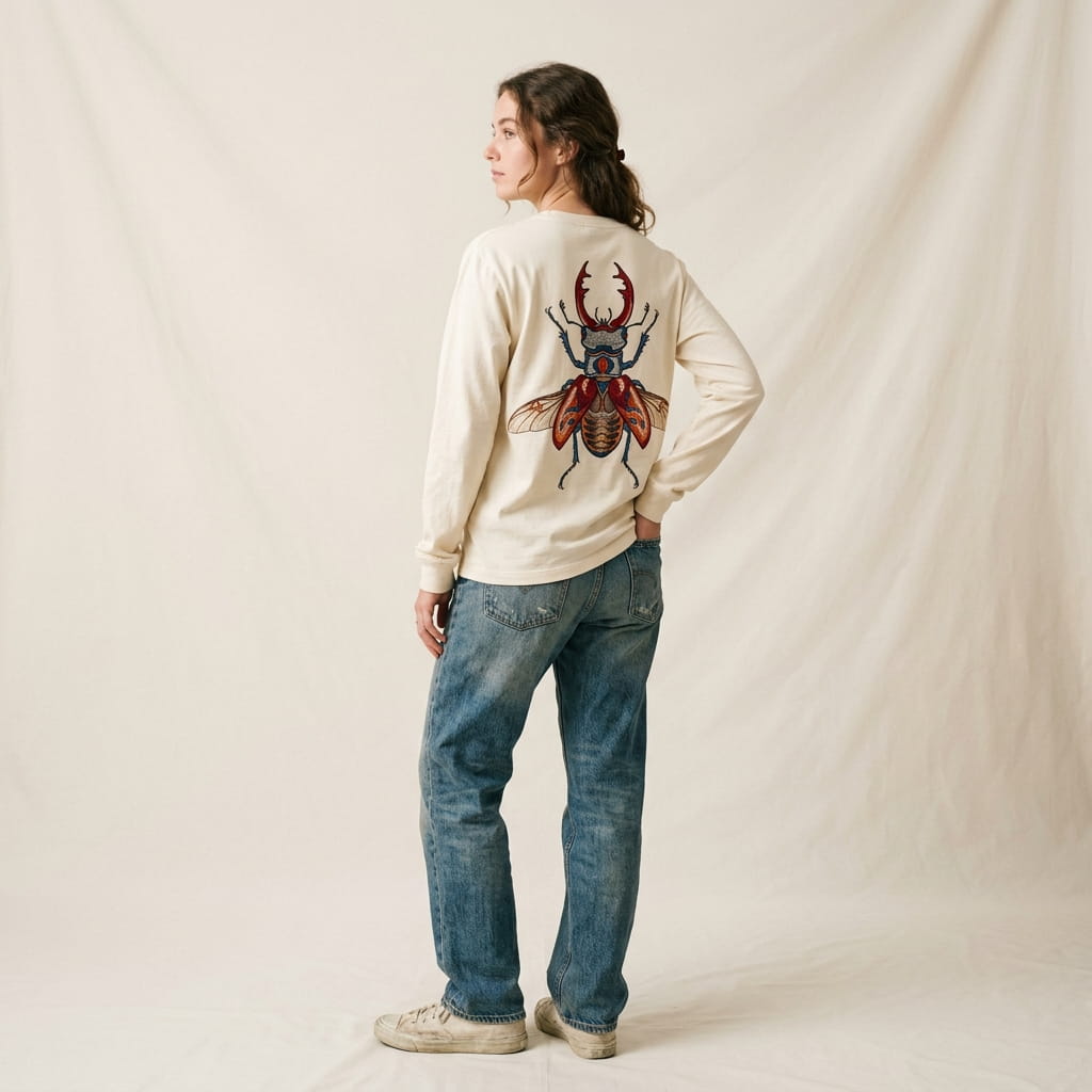 Vintage Insect Specimen Embroidery Back-Prints