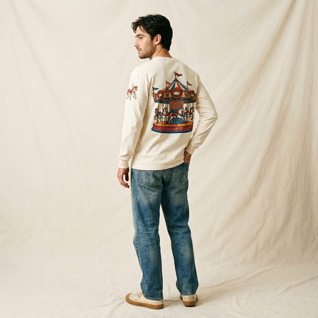 Vintage Carousel Combo Back-Print + Embroidered Emblem