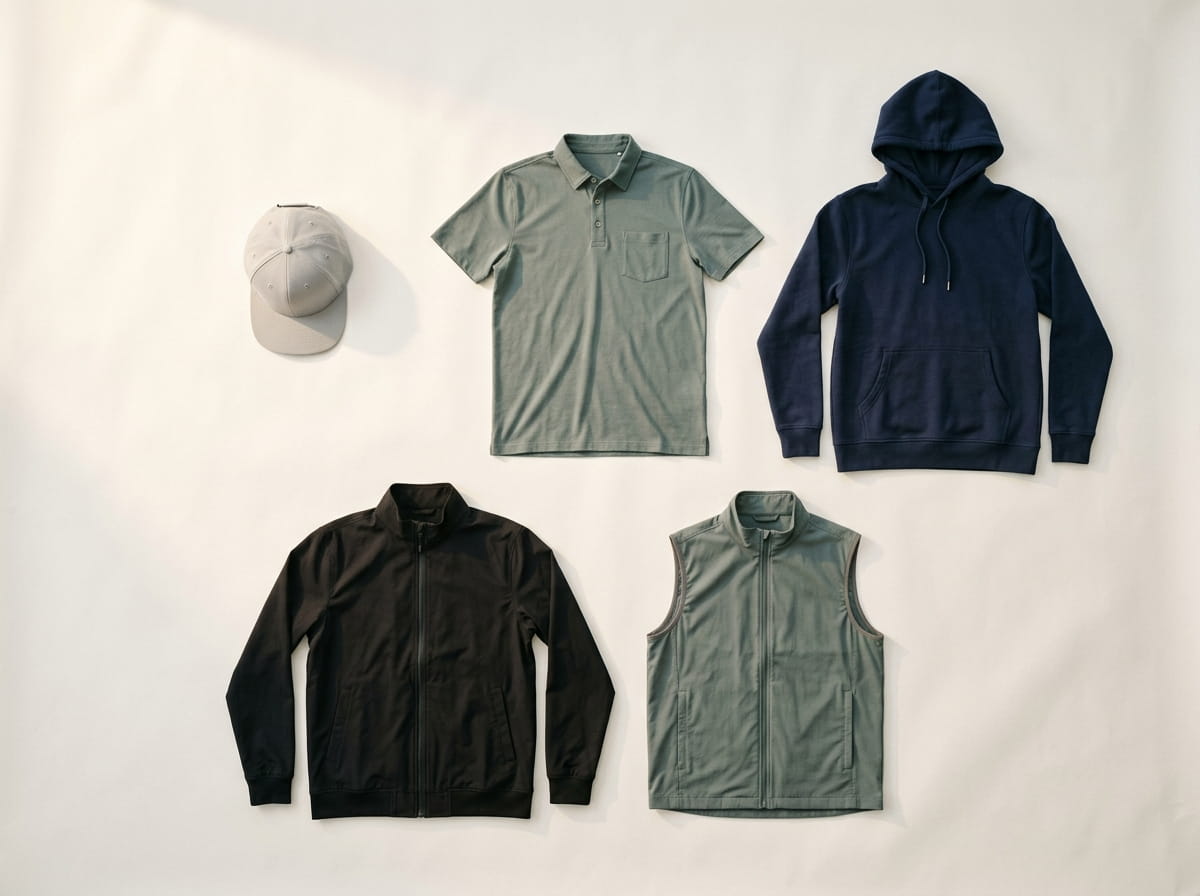 Linksoul range — signature SoCal golf-and-lifestyle silhouettes flat-lay