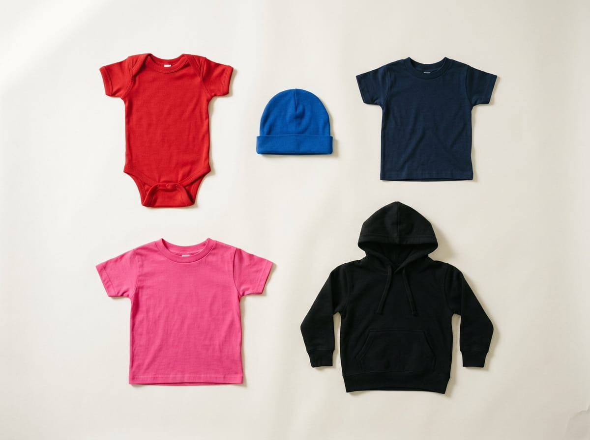 Rabbit Skins range — signature infant and toddler silhouettes 3-2 grid flat-lay