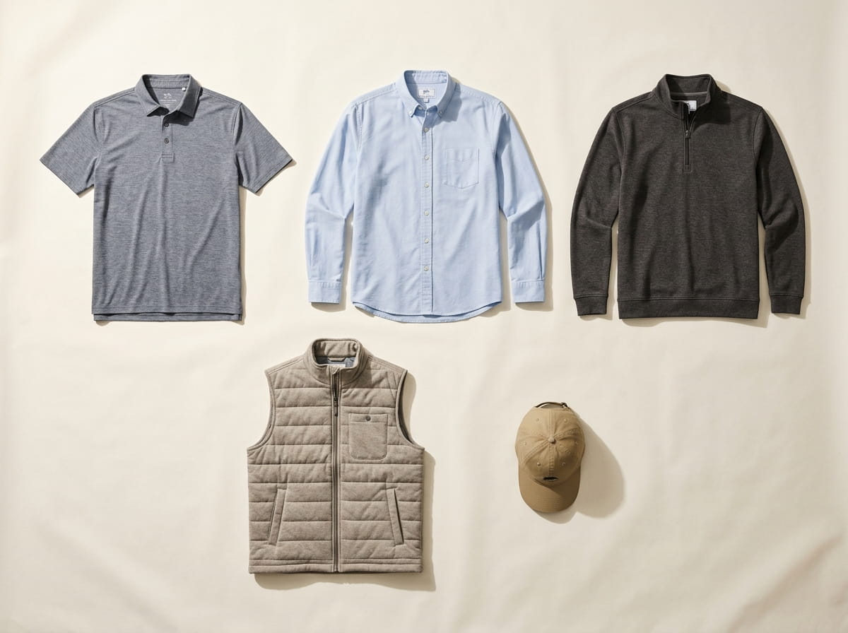Southern Tide range — signature premium coastal-lifestyle silhouettes 3-2 grid flat-lay