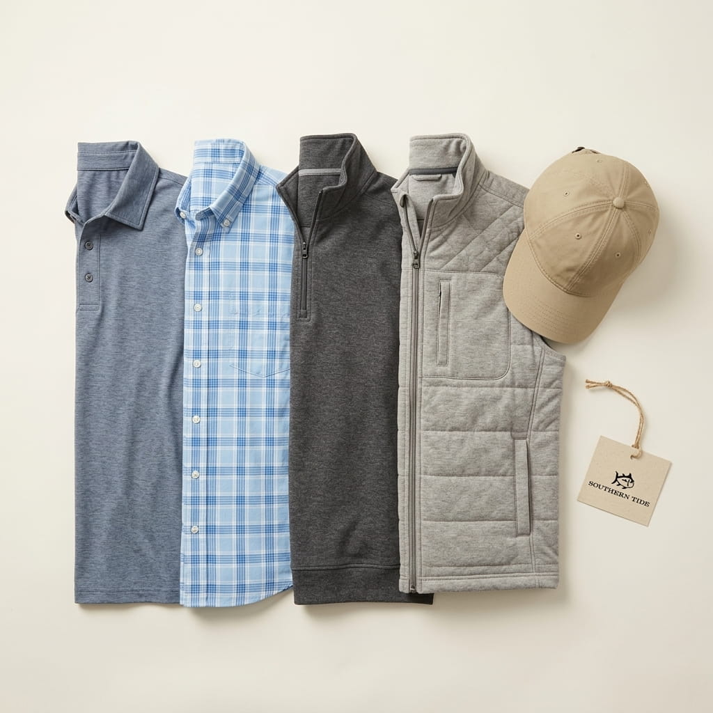 Southern Tide premium coastal-lifestyle lineup on a clean studio background