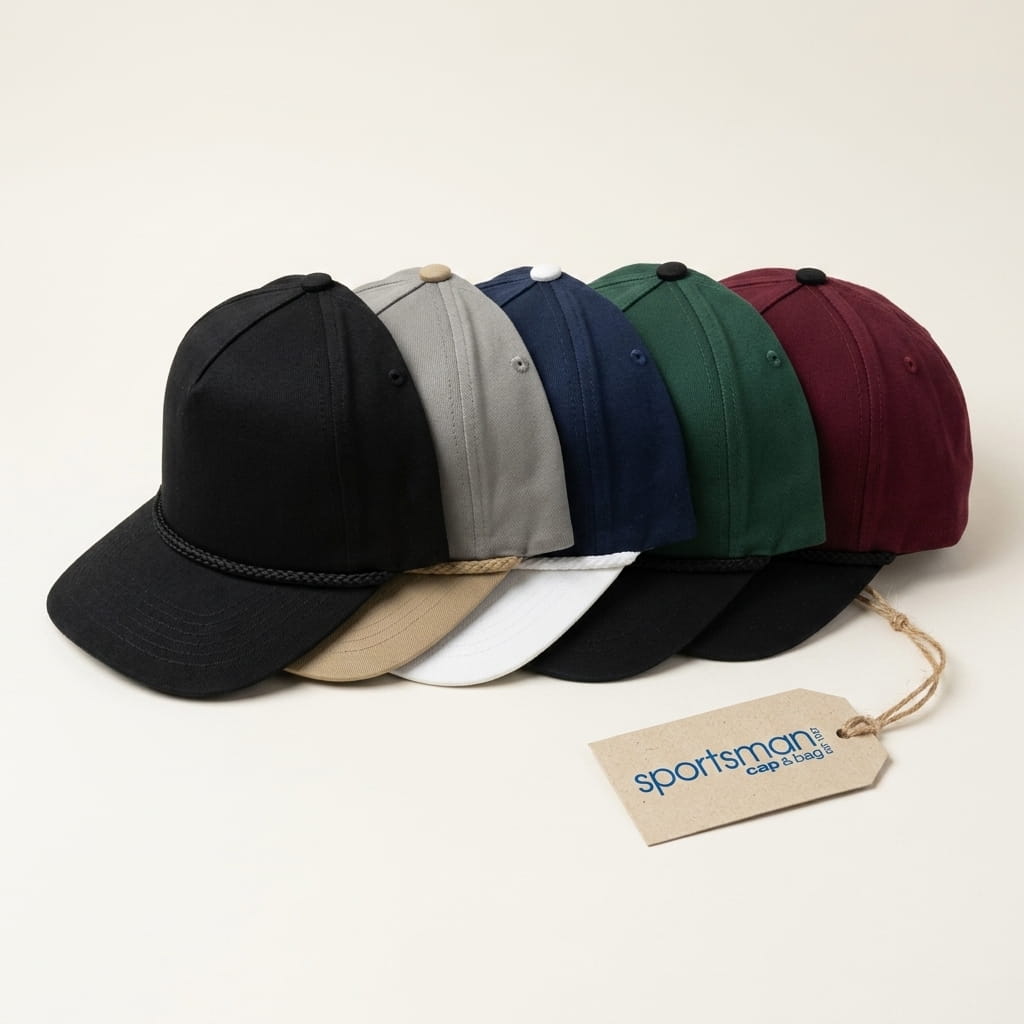 Sportsman heritage rope caps lineup on a clean studio background