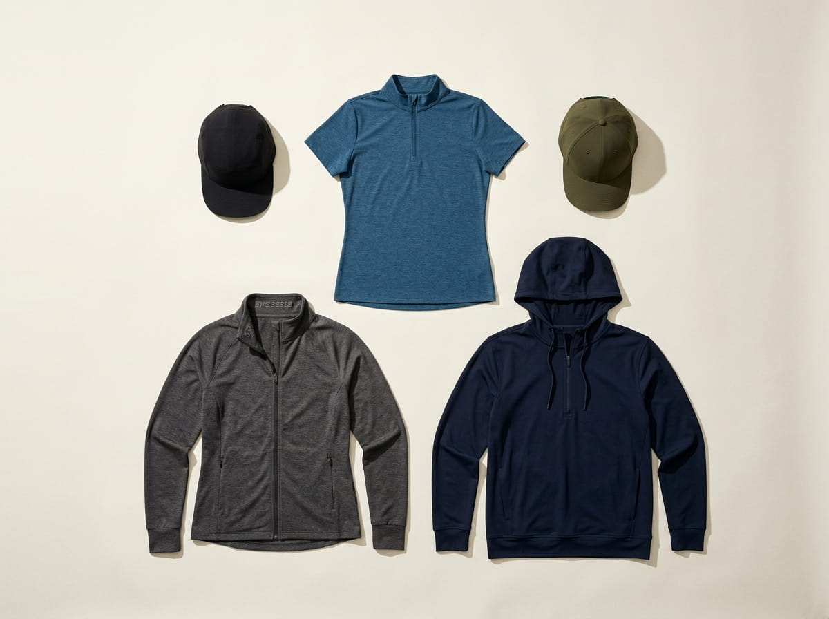 Swannies range — signature golf-lifestyle silhouettes 3-2 grid flat-lay