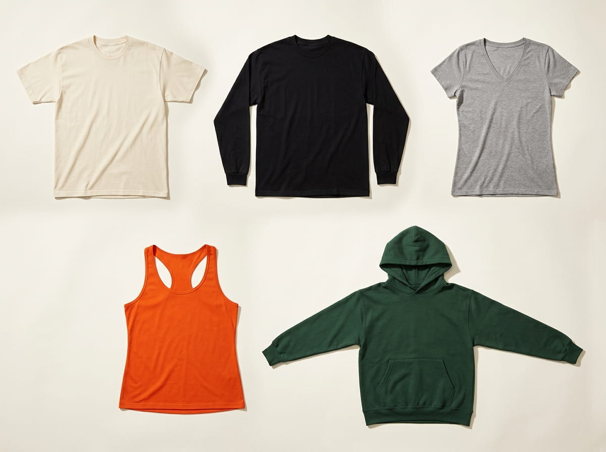 Tultex range — signature heavyweight-blanks silhouettes 3-2 grid flat-lay