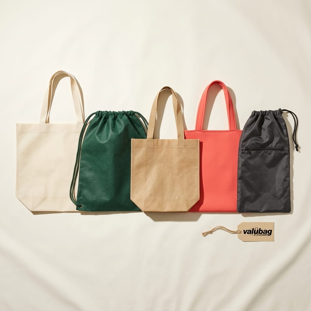 Valubag 5-silhouette promotional-bag flat-lay on a clean studio background