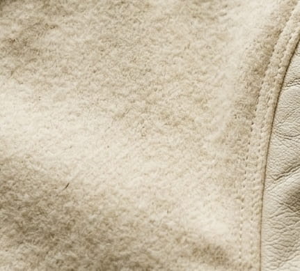 Melton-Wool + Faux-Leather Sleeves material texture