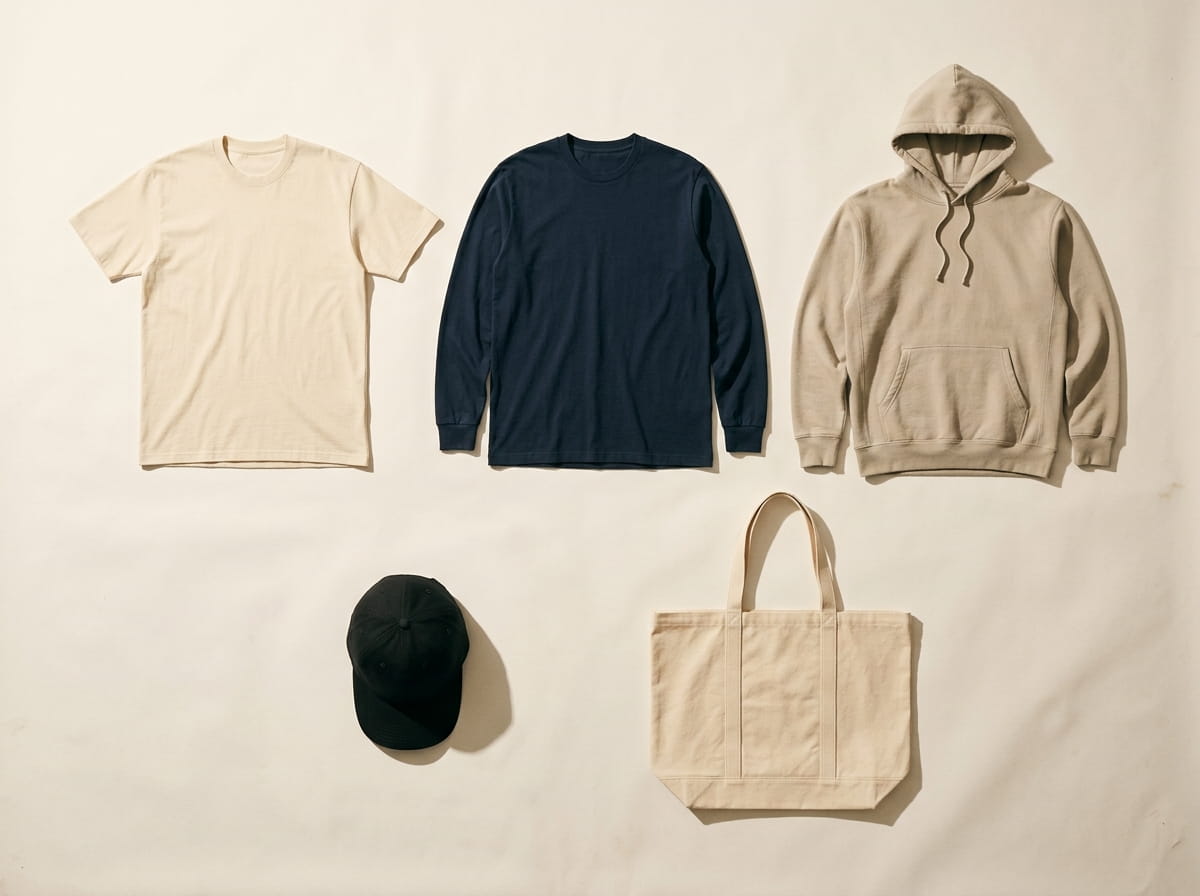 Bayside range — 5 signature silhouettes 3-2 grid flat-lay