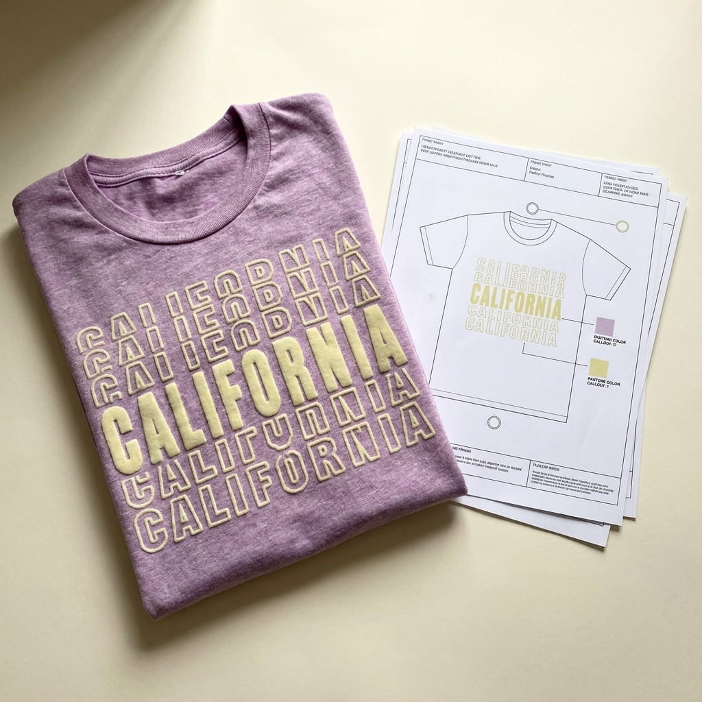 Custom flocked apparel proofs