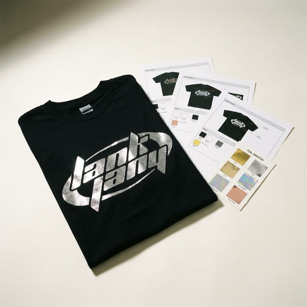Custom foil apparel proofs