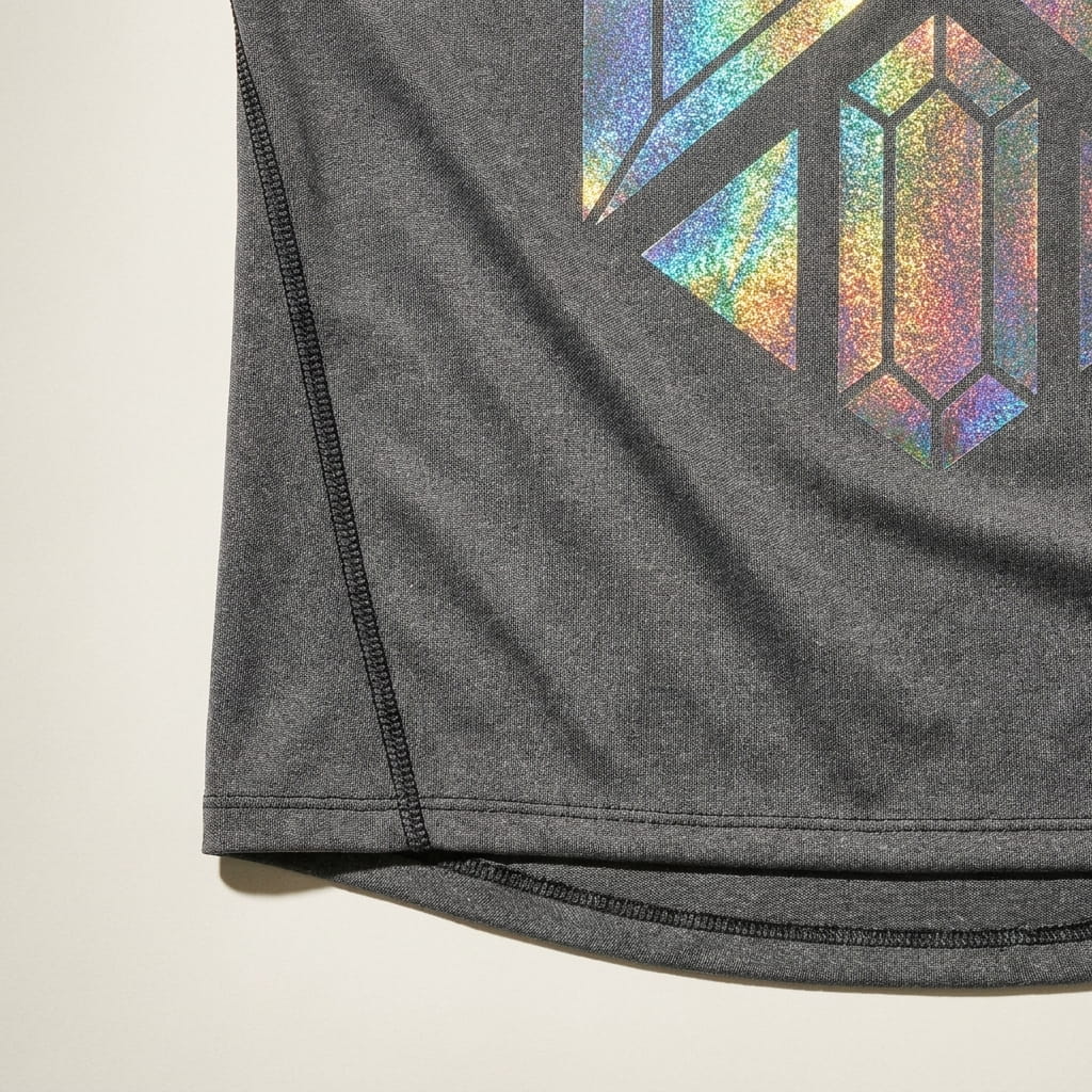 Foil print on a dri-fit garment
