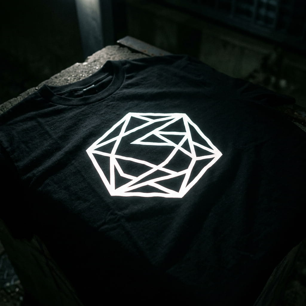 3M reflective print glowing in the dark