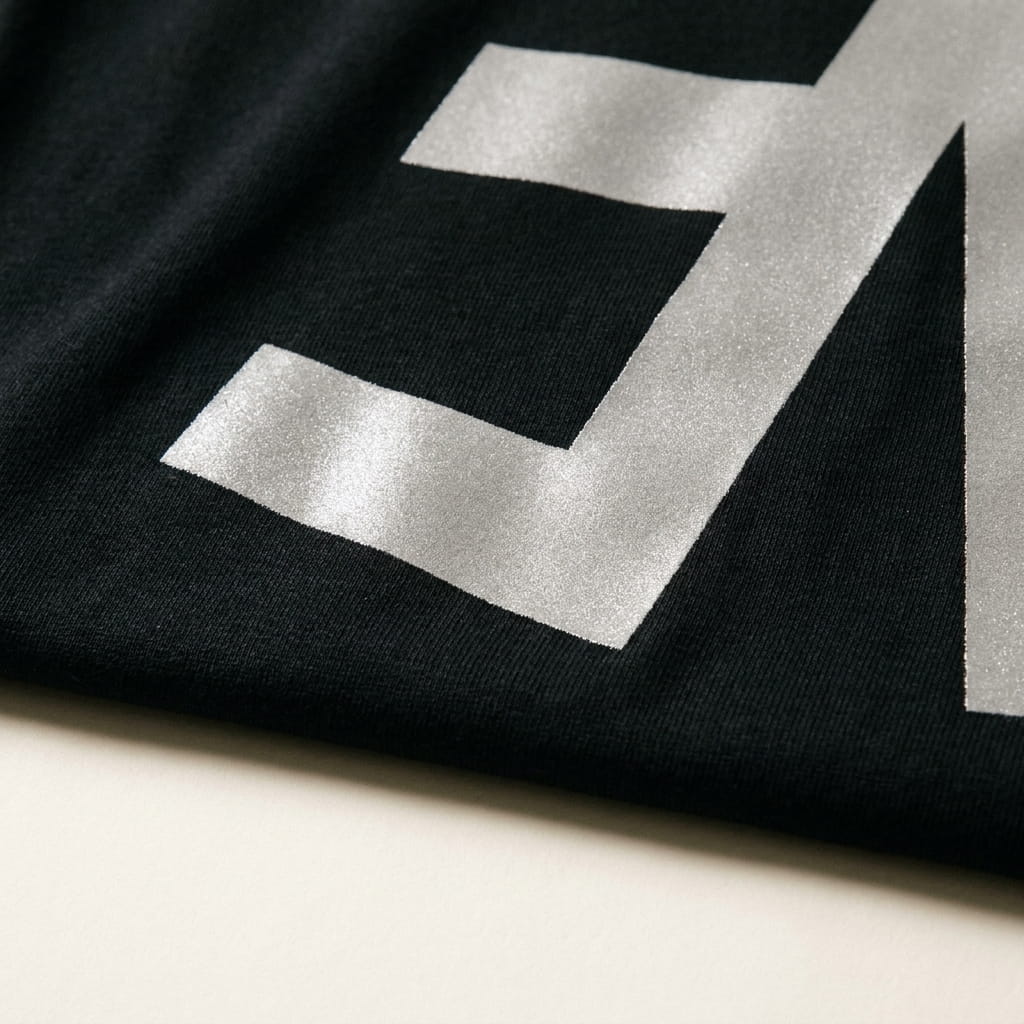 3M reflective screen print on a cotton garment