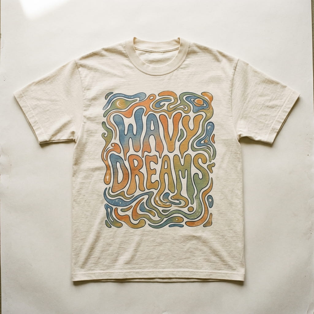 Soft soaked-in water-based-printed apparel