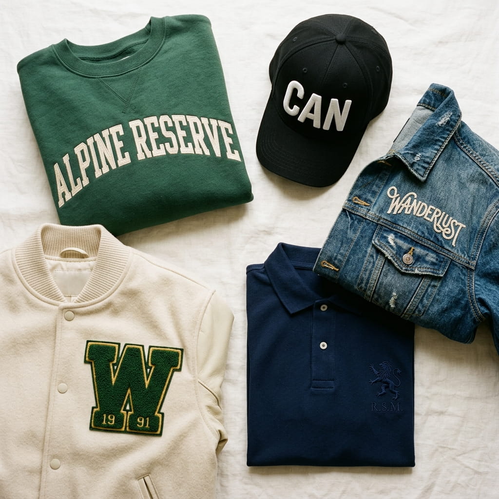 Custom embroidered apparel proofs